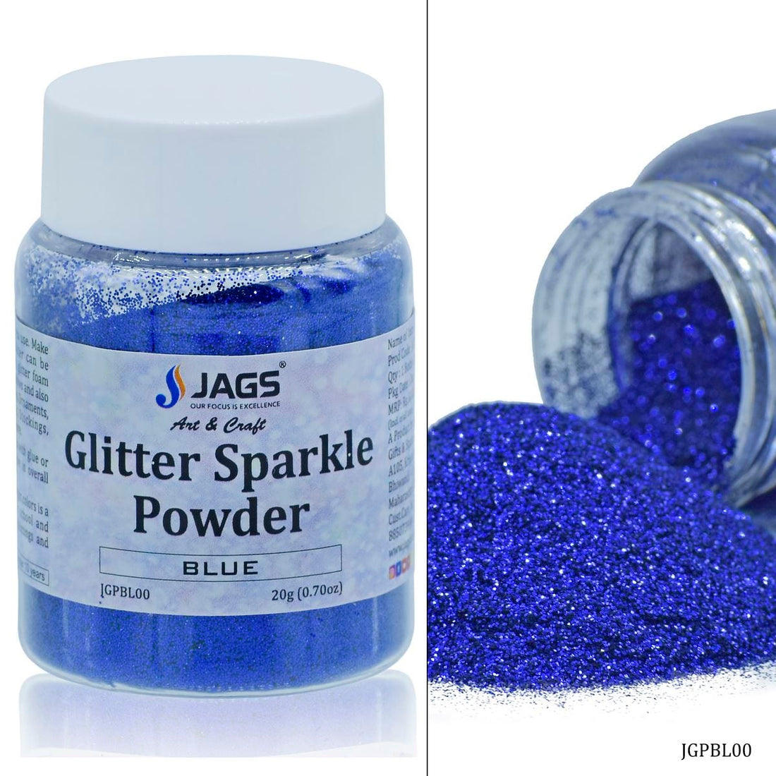 jags-mumbai Glitter Powder Jags Glitter Powder Blue 20gm JGPBL00