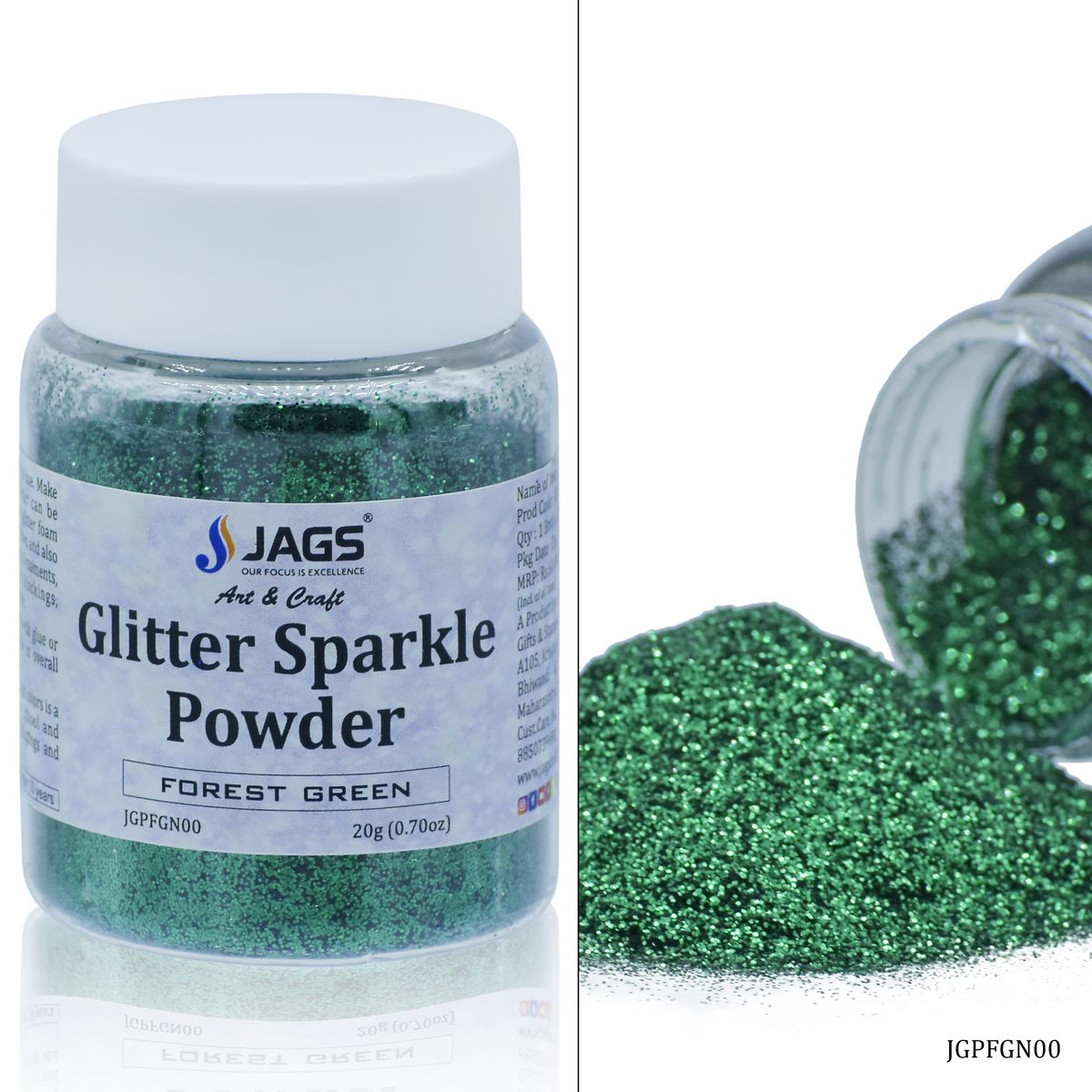 jags-mumbai Glitter Powder Jags Glitter Powder Forest Green 20gm