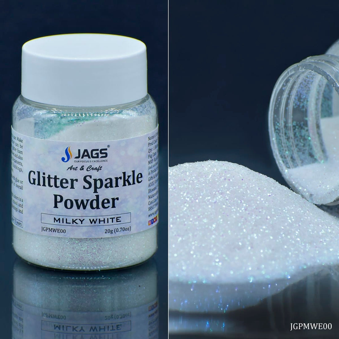 jags-mumbai Glitter Powder Jags Glitter Powder Milky White 20gm