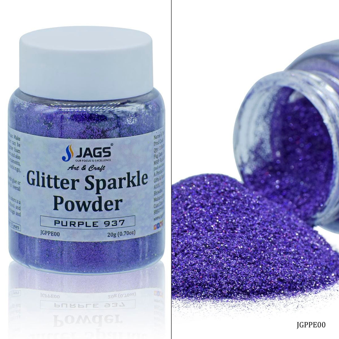 jags-mumbai Glitter Powder Jags Glitter Powder Purple 937 20gm