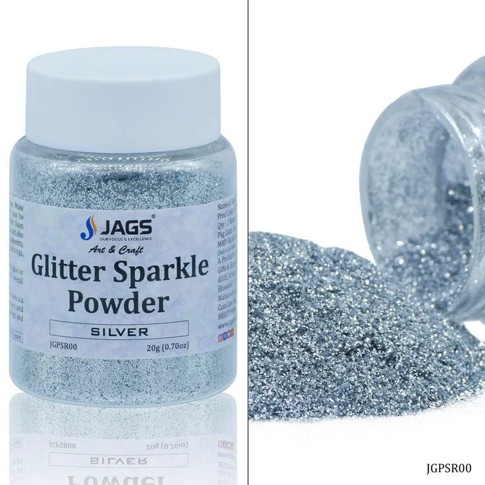 Jags Glitter Powder Silver 20gm