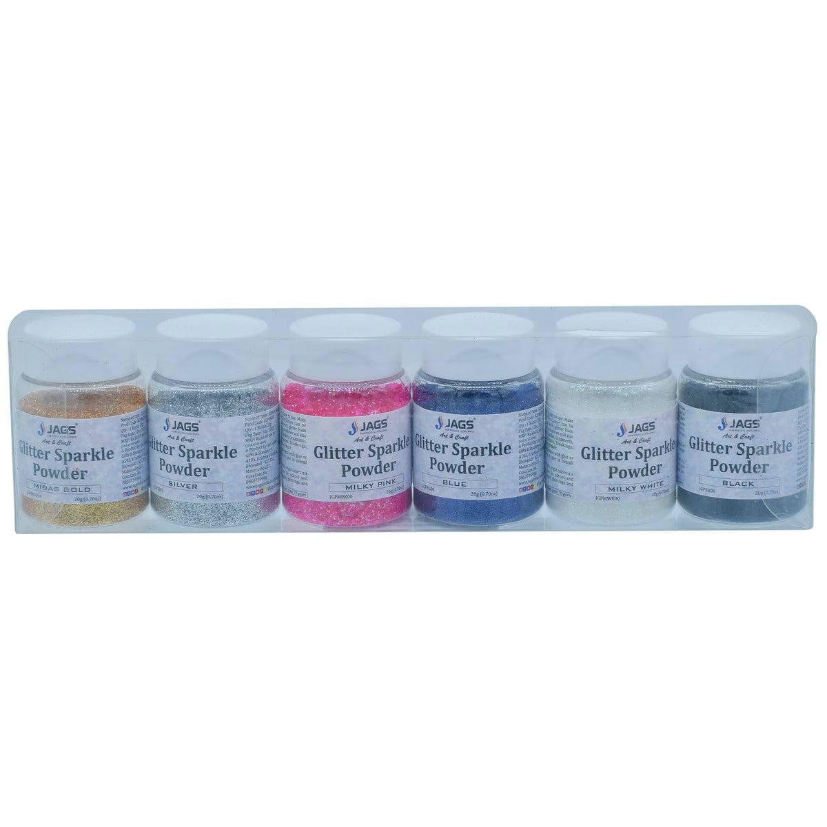 jags-mumbai Glitter Powder Jags Glitter Sparkle Powder 6 Pcs (3No) Mix Colour JGSP6P-3