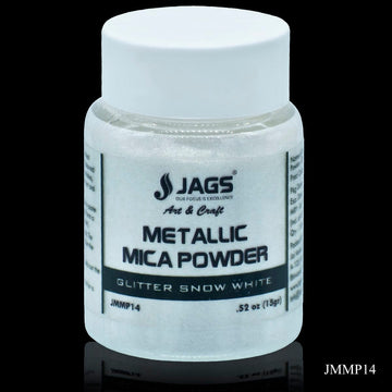 Jags Metallic Mica Powder Glitter Snow White 15Gms JMMP14