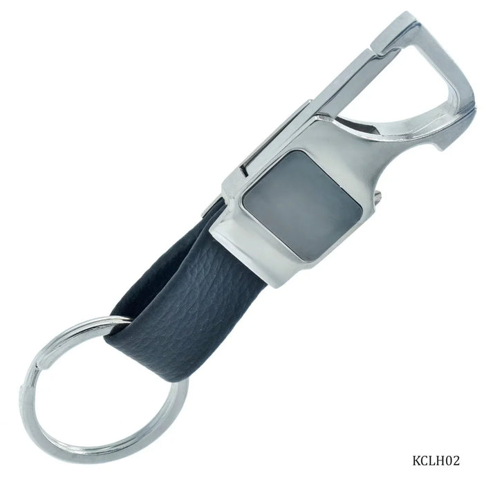 Key Chain Leather Hook With Ring Black