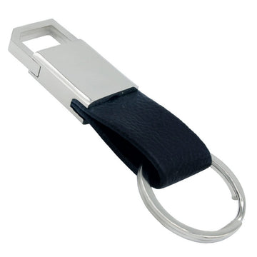 Key Chain lethar hook with ring black