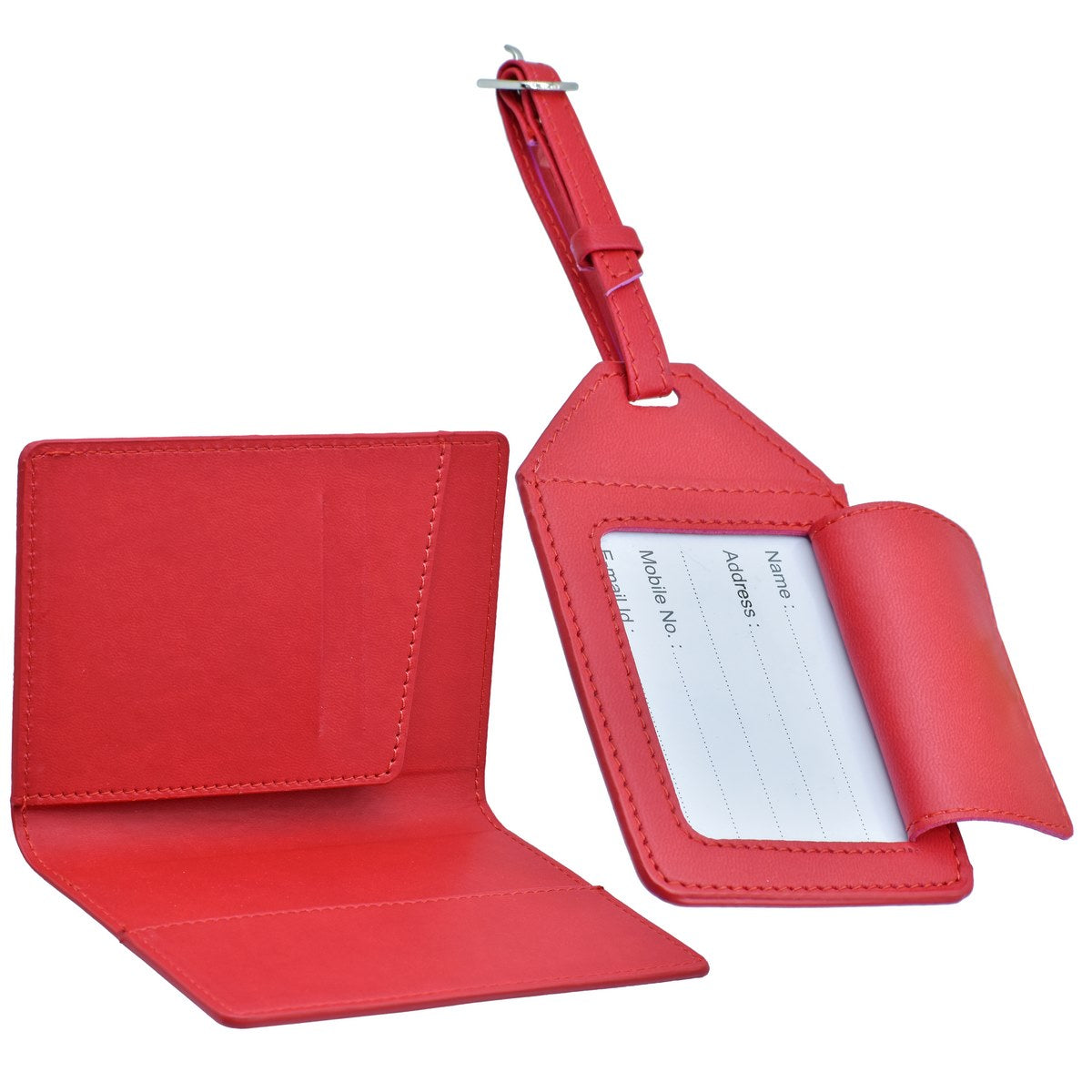 jags-mumbai Household Goods "Travel in Style with the 2-in-1 Passport Holder and Luggage Tag Set in Red"