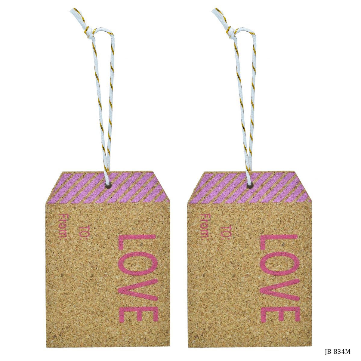 jags-mumbai Household Goods Wooden Luggage Tag | Cork Sheet Love (Set of 2 Pcs)
