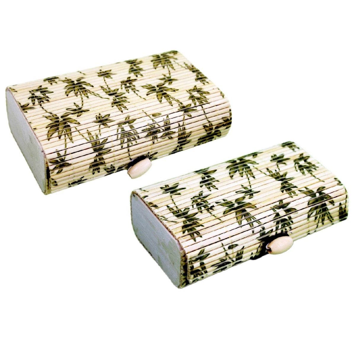 jags-mumbai Jewellery Box Loom Tree Bamboo Jewelry Organizer Storage Box Case (PACK OF 2)  Cosmetic Basket Holder Wood