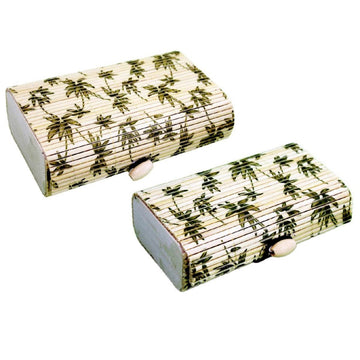 jags-mumbai Jewellery Box Loom Tree Bamboo Jewelry Organizer Storage Box Case (PACK OF 2)  Cosmetic Basket Holder Wood