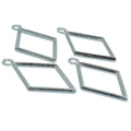 jags-mumbai Jewellery Diy Metal Imitation 4Pc Rhombus Silver JRDA16