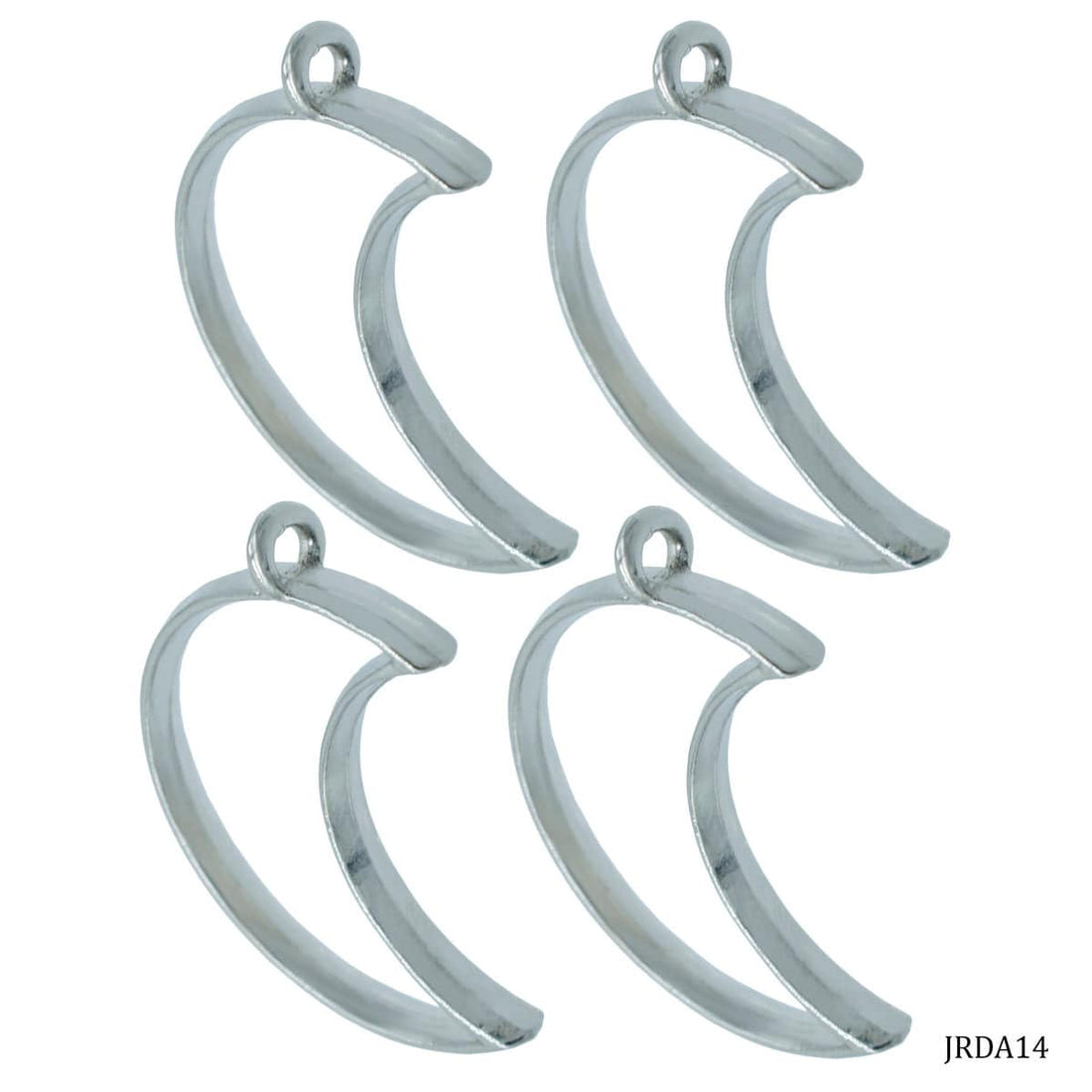 jags-mumbai Jewellery Diy Metal Imitation 4Pcs Silver Moon JRDA14