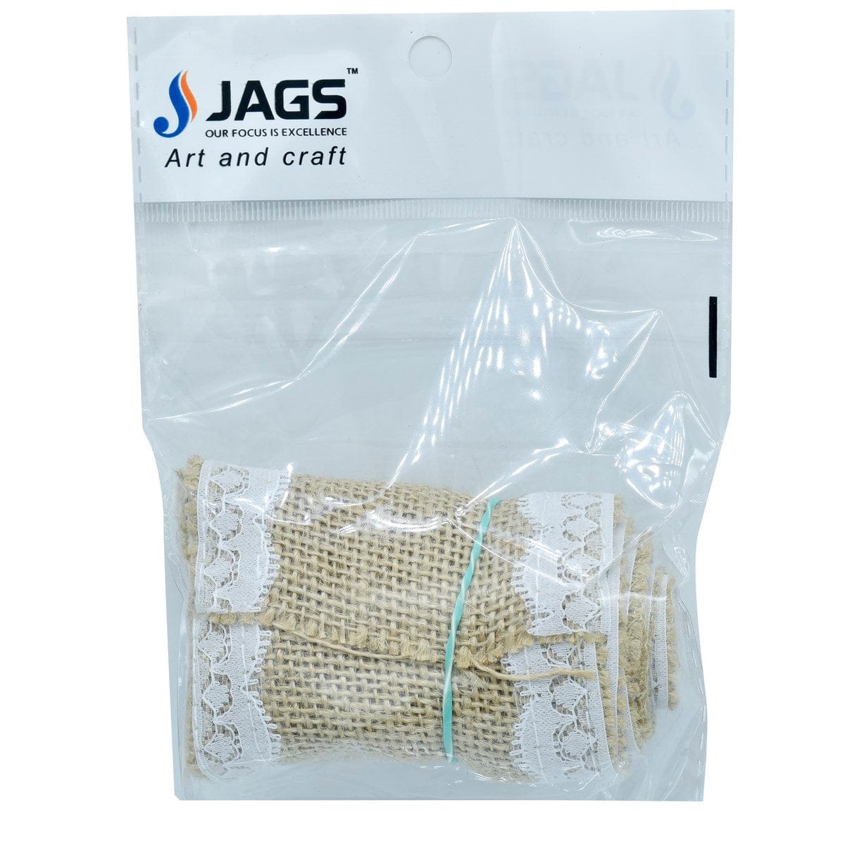 jags-mumbai Jute Hamper Jags Jute Roll Jute With Lace 2 Side 3Inch JJR3-17