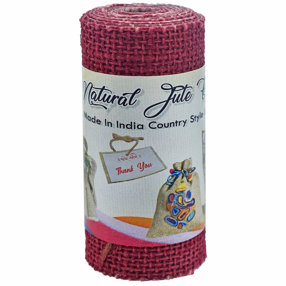 jags-mumbai Jute Hamper Of Jags Jute Roll Lace Colour 3Inch Dark Red JJR3-11