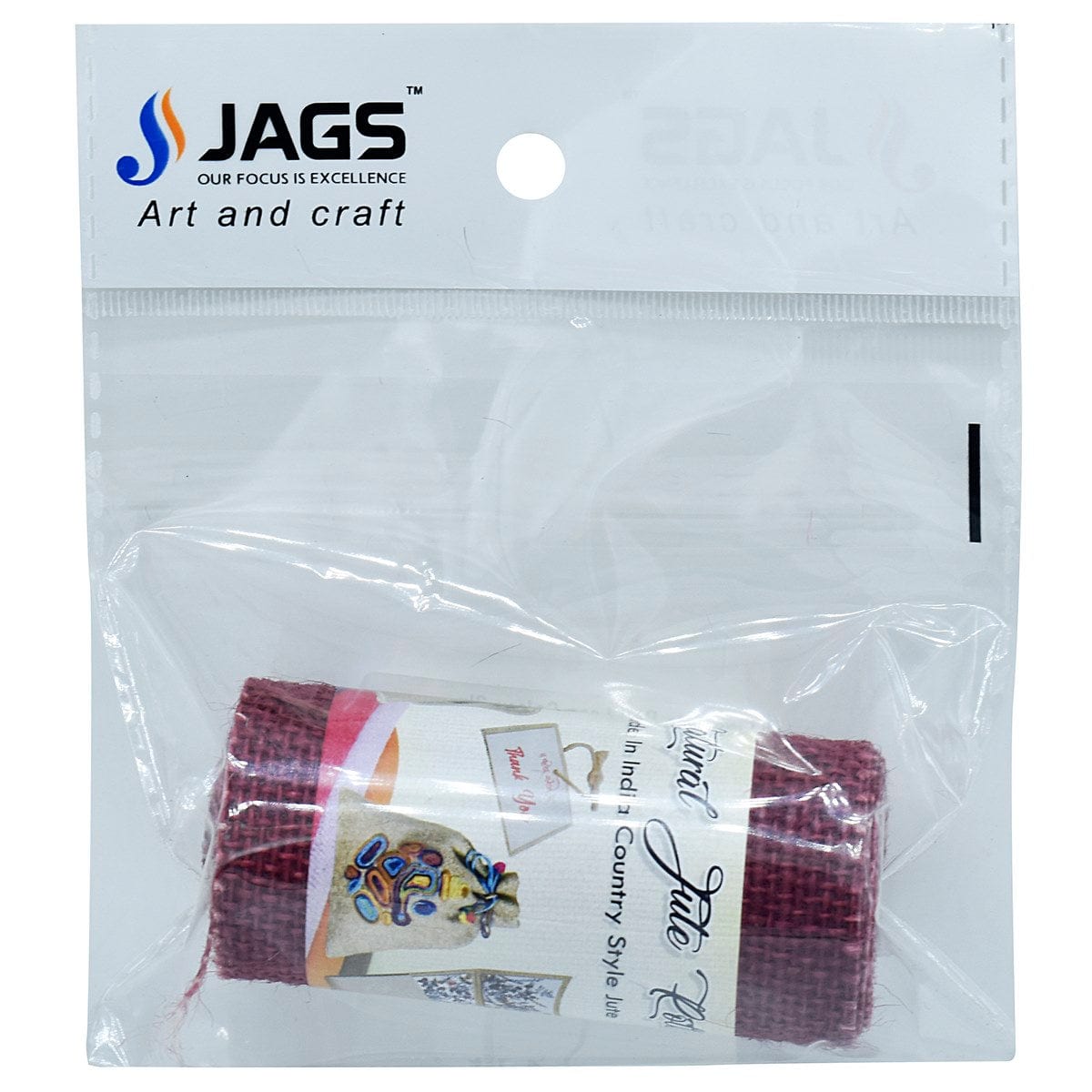 jags-mumbai Jute Hamper Of Jags Jute Roll Lace Colour 3Inch Dark Red JJR3-11
