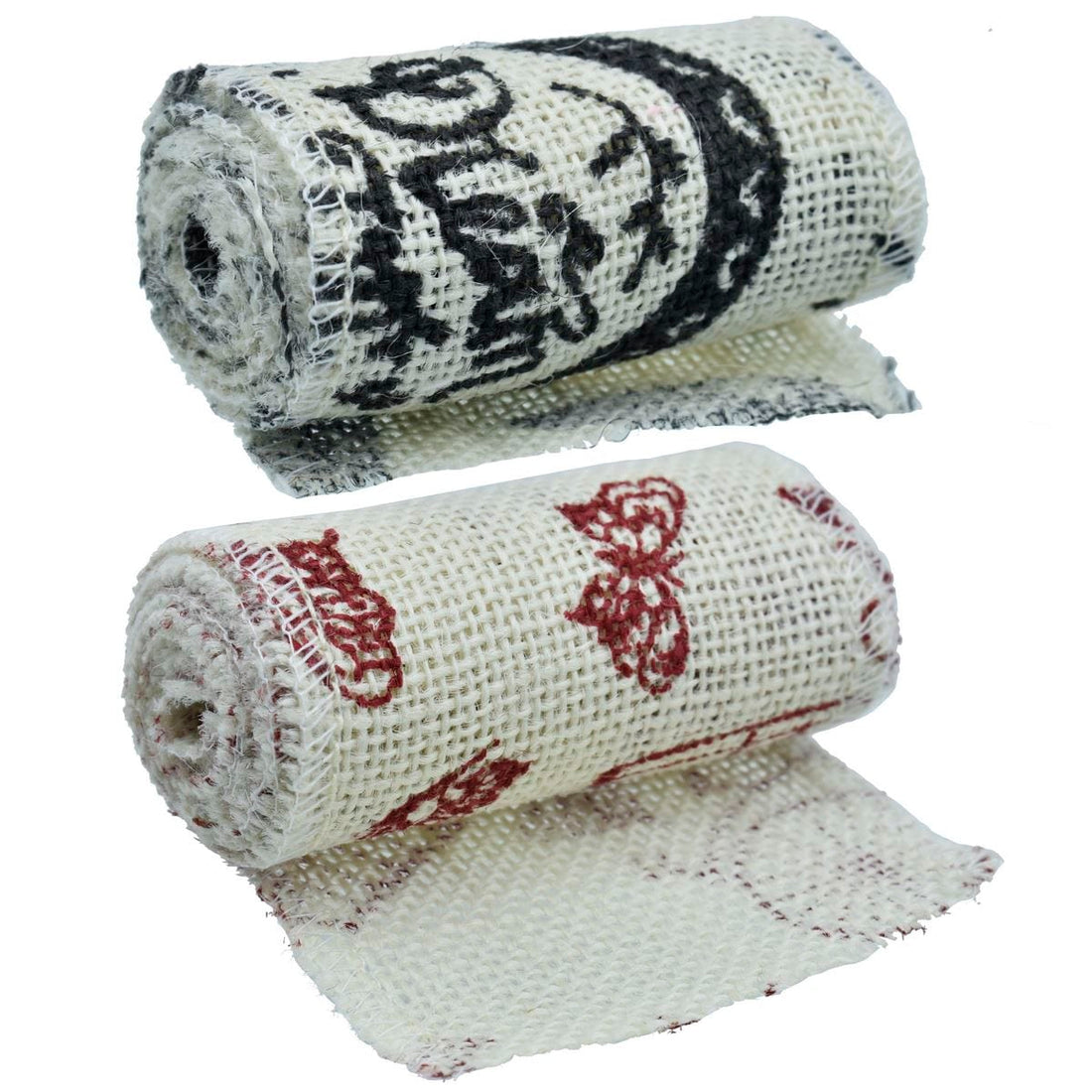 jags-mumbai Jute Hamper of Jags Jute Roll Lace Off White Print 3Inch JJR3-16