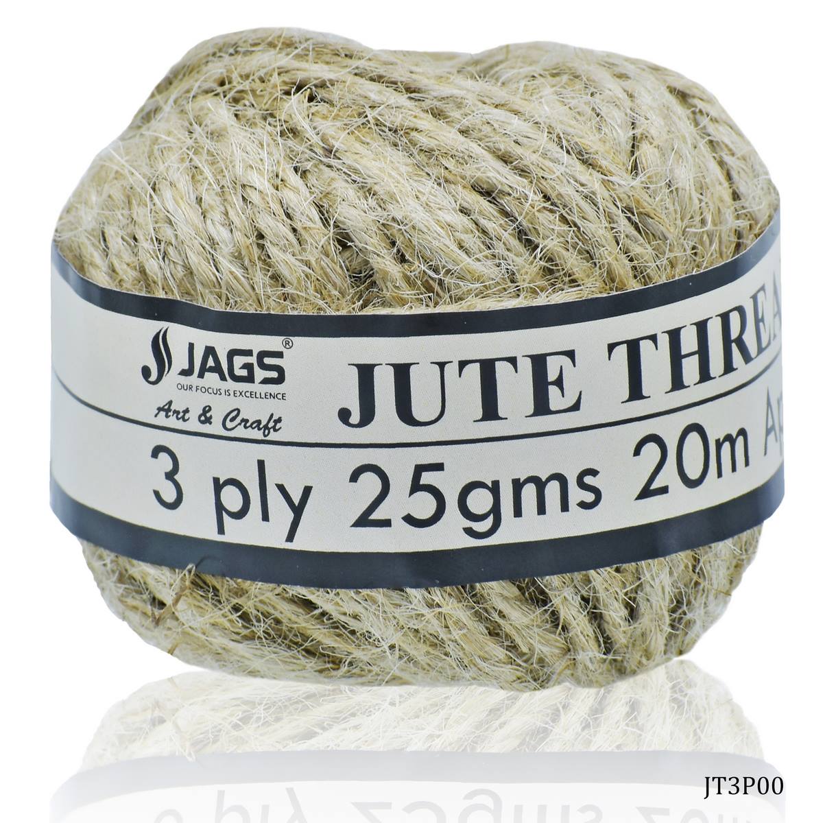 jags-mumbai Jute Natural Jute Thread - 3 Ply, 25Gms (Approx.) - 20M Length (Contain 1 Unit2)