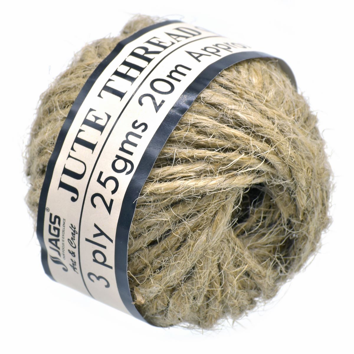 jags-mumbai Jute Natural Jute Thread - 3 Ply, 25Gms (Approx.) - 20M Length (Contain 1 Unit2)