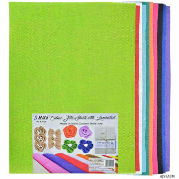 jags-mumbai Jute Ropes & Sheets Vibrant Earth: A3 Jute Sheet 10 Colour 10 Sheet Set