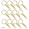 jags-mumbai Key Chain 12 Piece Golden keychain ring with ring