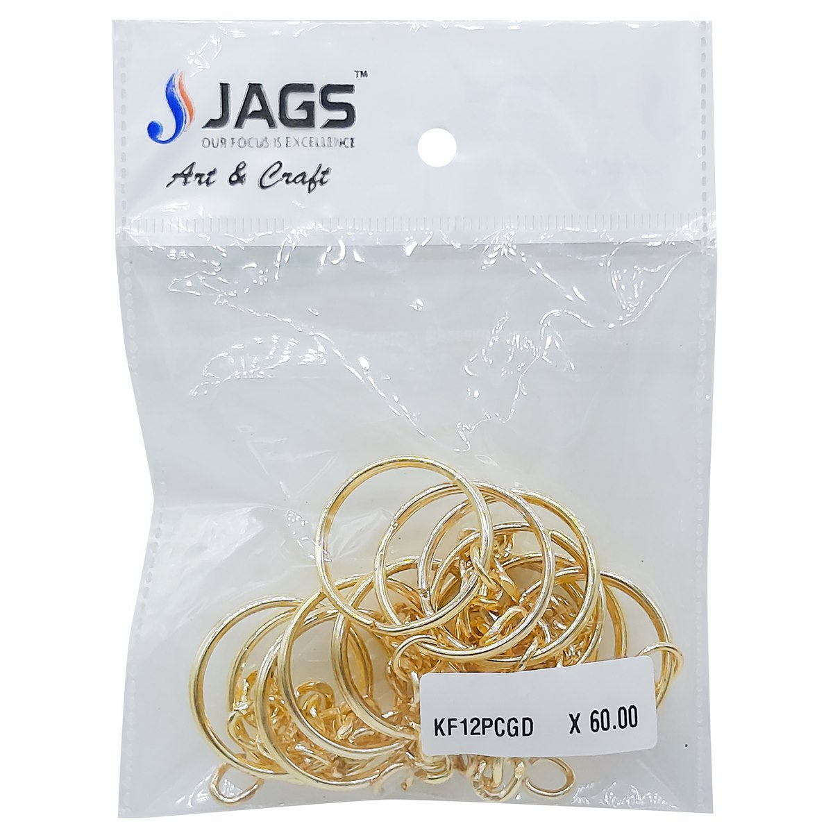 jags-mumbai Key Chain 12 Piece Golden keychain ring with ring