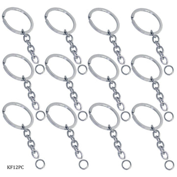 Key Chain Fitting Silver 12pcs kF12PC