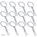 jags-mumbai Key Chain Key Chain Fitting Silver 12pcs kF12PC