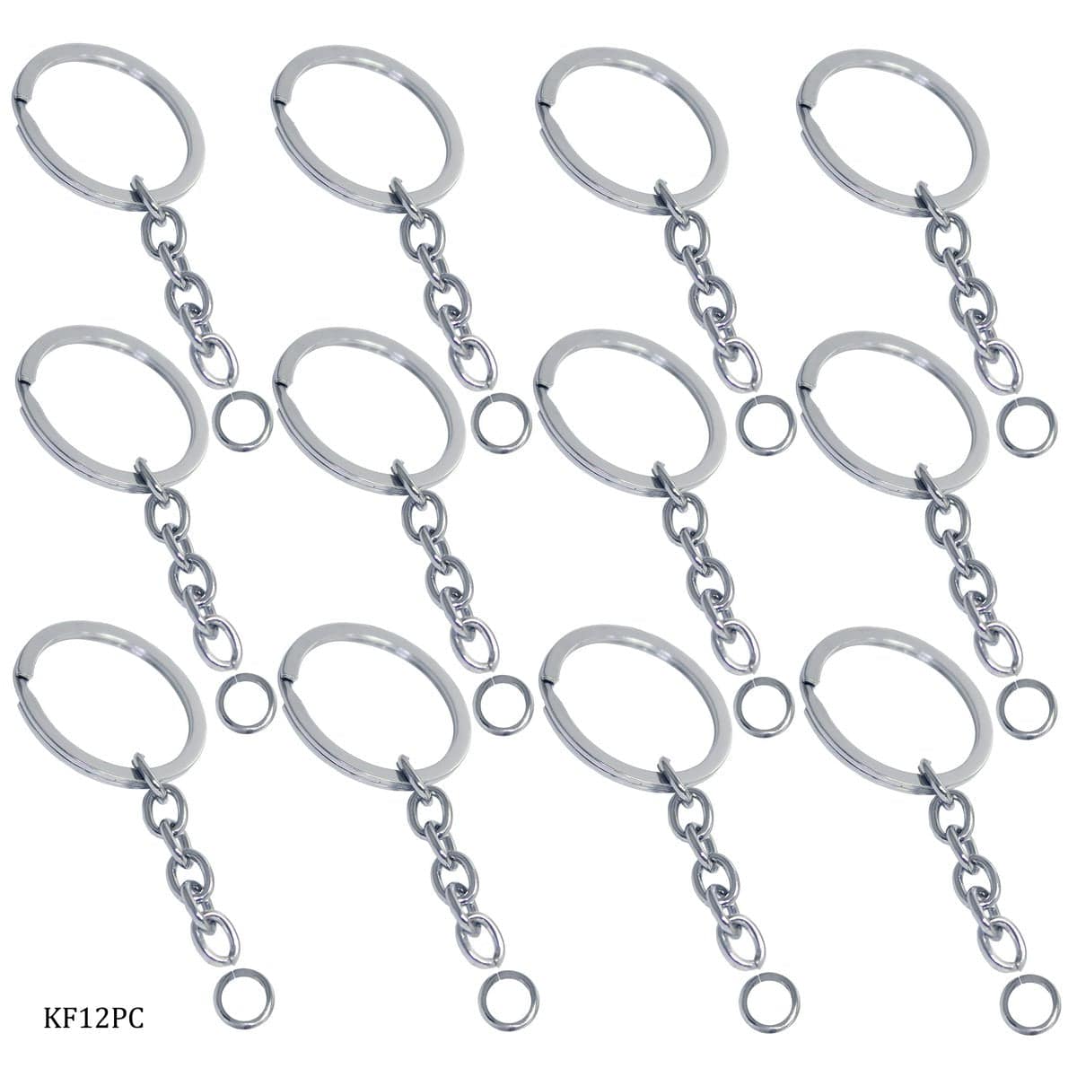 jags-mumbai Key Chain Key Chain Fitting Silver 12pcs kF12PC