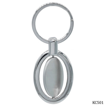 Key Chain Plain Ovel Silver