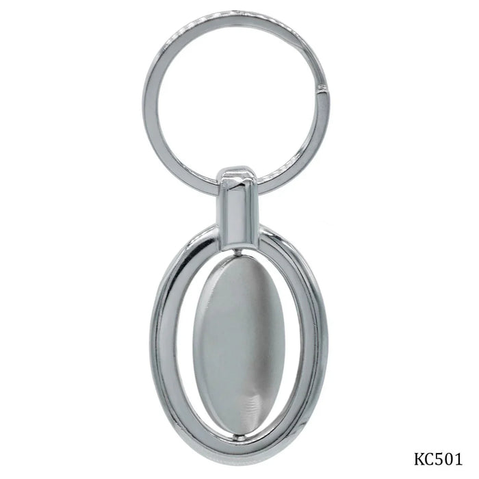 Key Chain Plain oval Silver