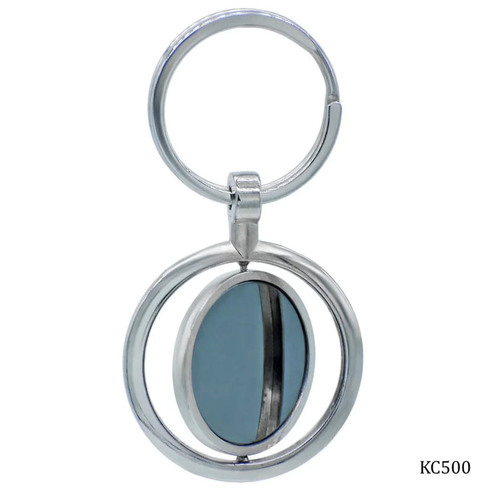 Key Chain Plain Round Black