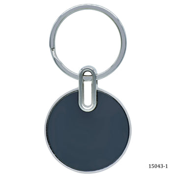 Key Chain Plain Round Black (580) 15043-1