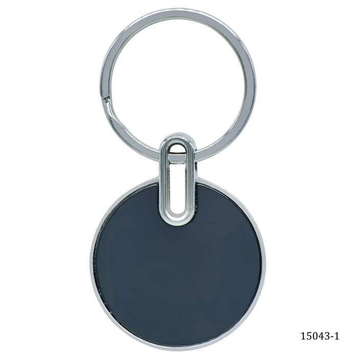 Key Chain Plain Round Black (1Pcs) Pack of 1