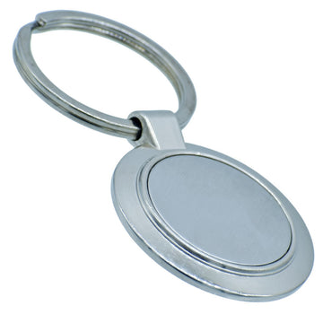 Key Chain Plain Round Silver