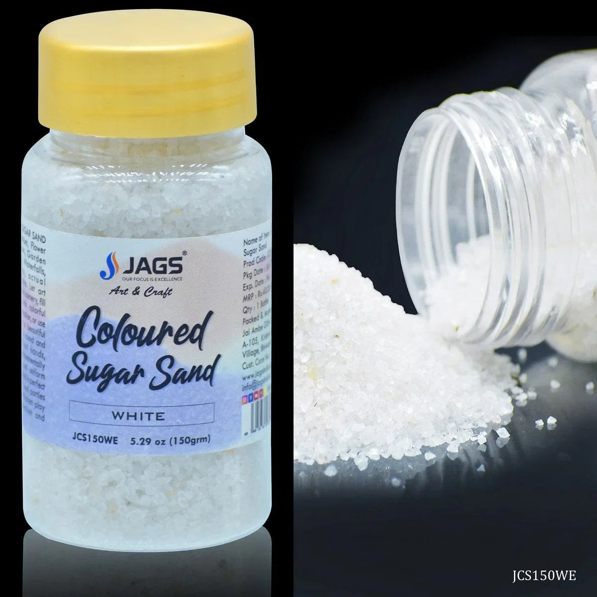 Coloured sugar sand 150gms white