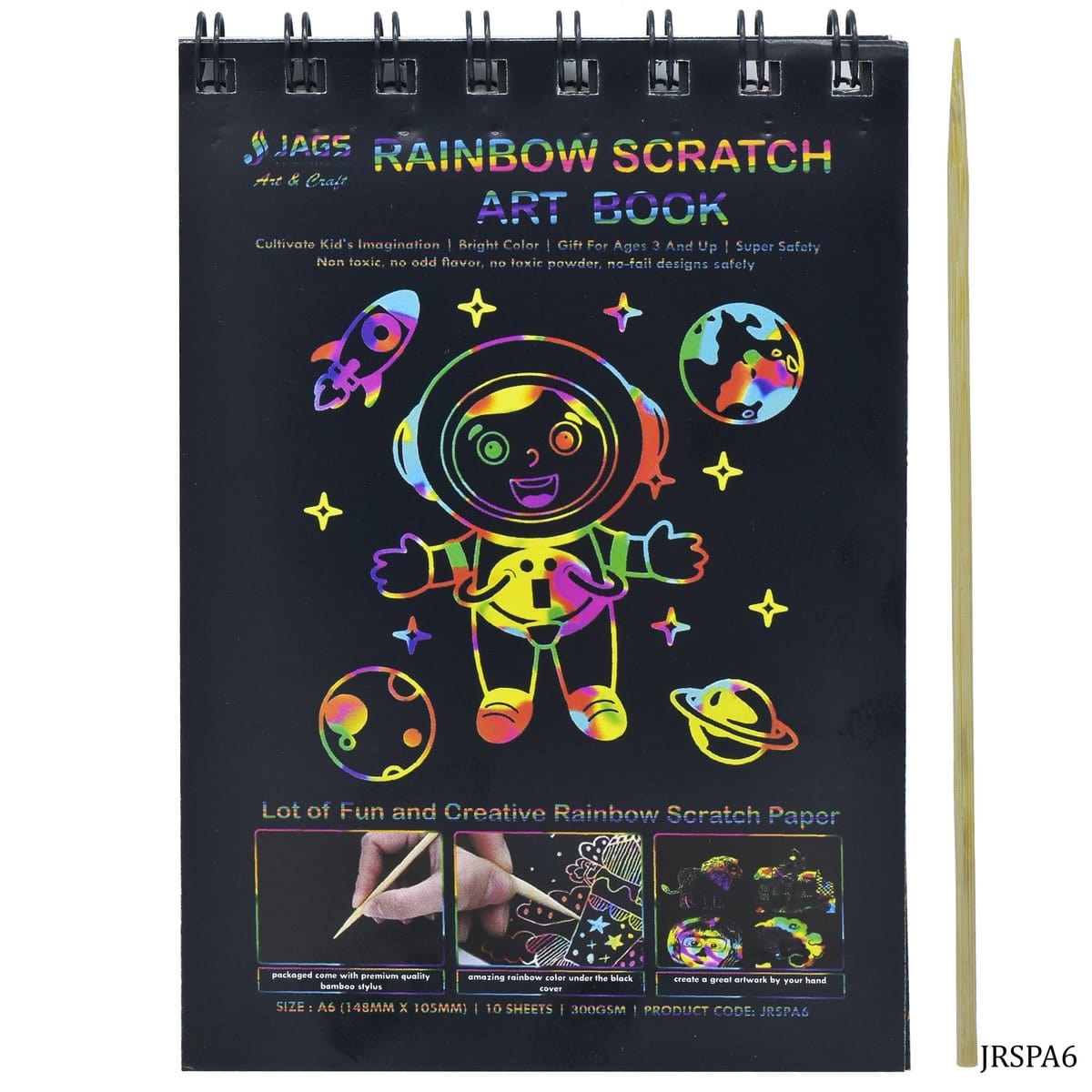 jags-mumbai Kids Books Rainbow Scratch Paper Note Wiro 10 Sheet A6