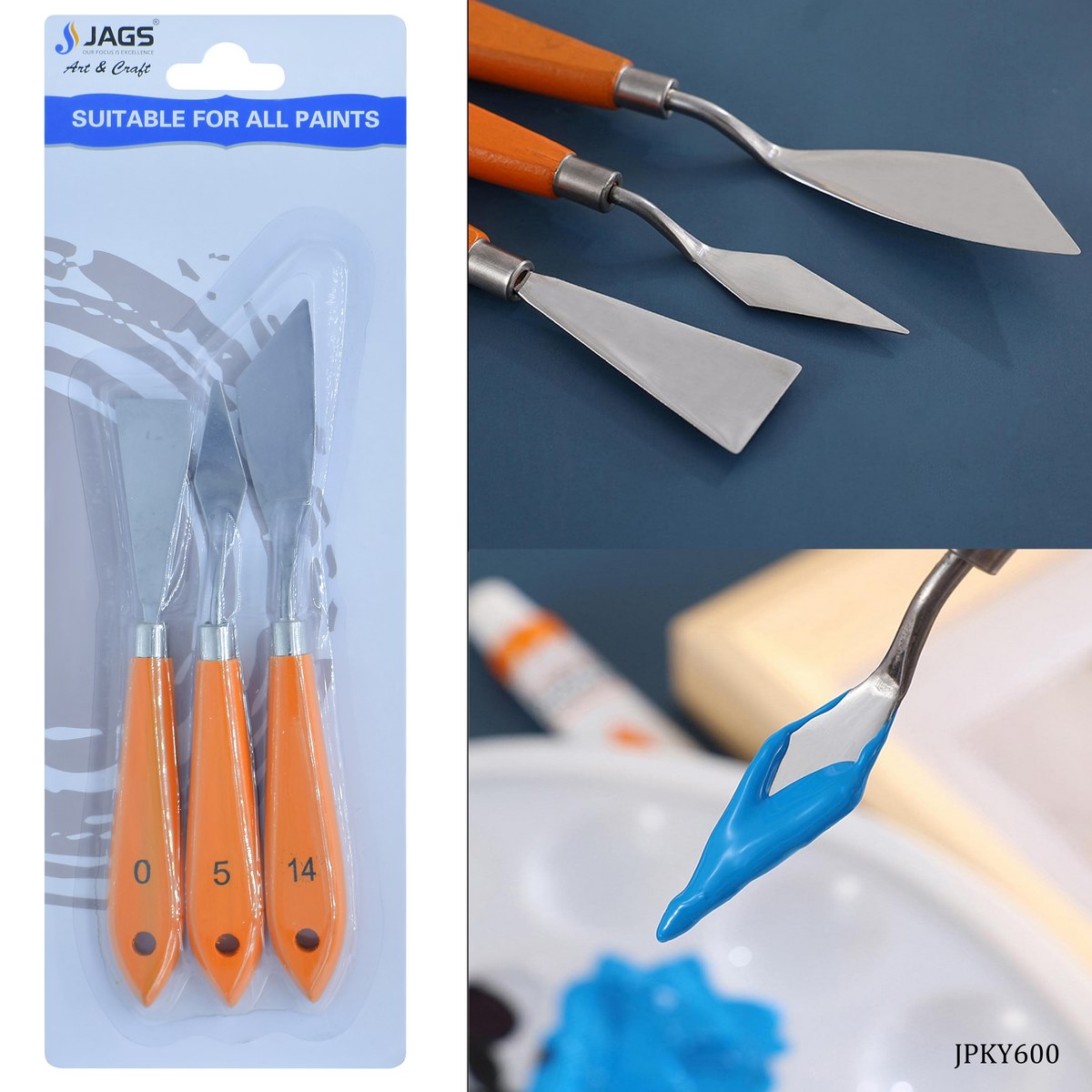 jags-mumbai Knife & Cutter Jags Painting Knife 3pcs Set