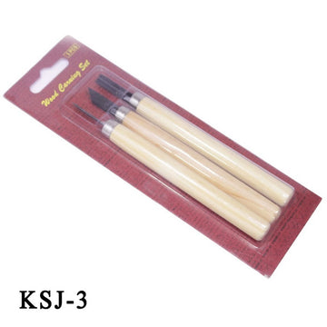 jags-mumbai Knife & Cutter Knife Carving Set Wooden 3pcs Ksj-3 - Perfect For Precision Carving!