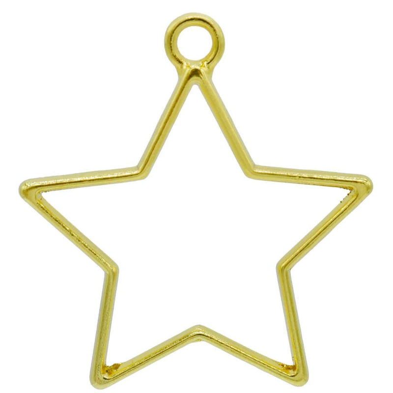 jags-mumbai Lamps & Lanterns Bezels frames for Resin (Pack of 4)- Golden Star