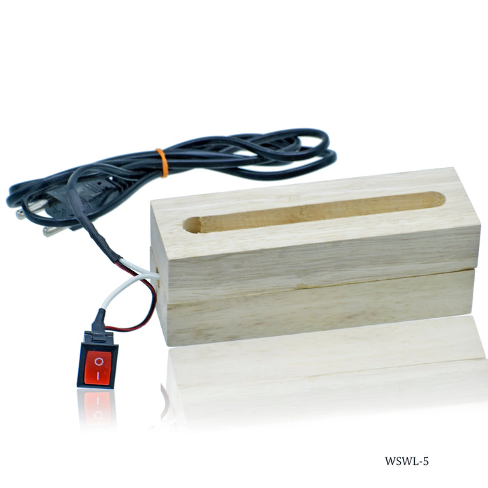 Compact Wooden Stand with LED Light - 5 Inch, Contain 1 Unit