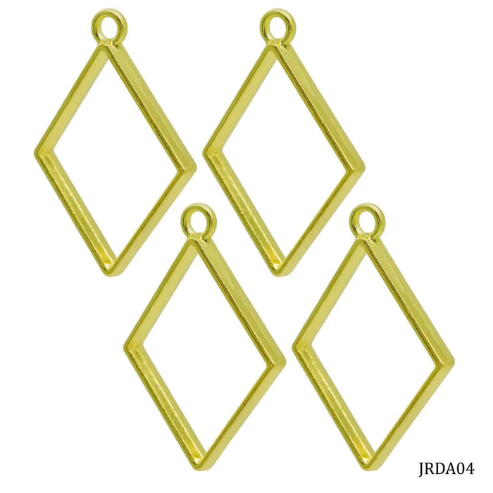 Diy Metal Imitation 4Pc Rhombus Gold JRDA04