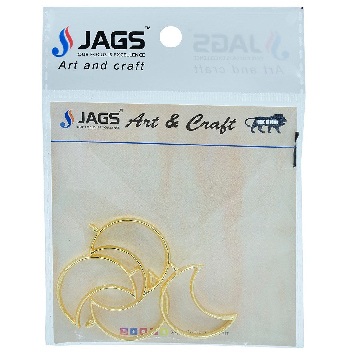 jags-mumbai Lamps & Lanterns Diy Metal Imitation 4Pcs Gold Moon JRDA15