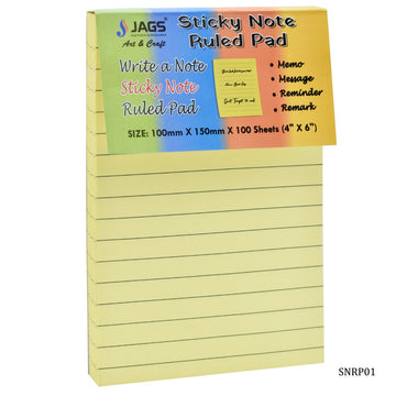 Stick Note Ruled Pad 4x6 Inch SNRP01