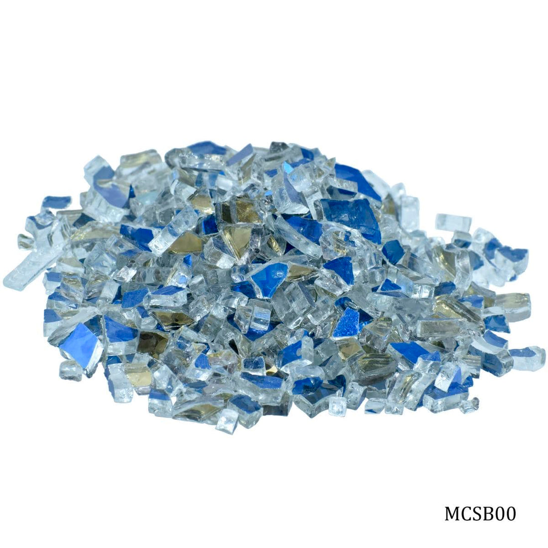 jags-mumbai Lippan Crushed Mirror Glass for resin & lippan art 200 grams  - Size 5-10 mm - Sapphire Blue Gold