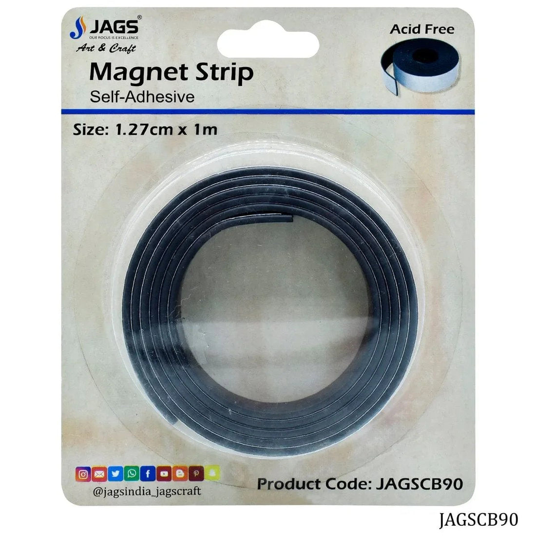 (Buy 1 Get 1 Free) Magnetic Strip | Pack of 1 | 1.27 x 1cm