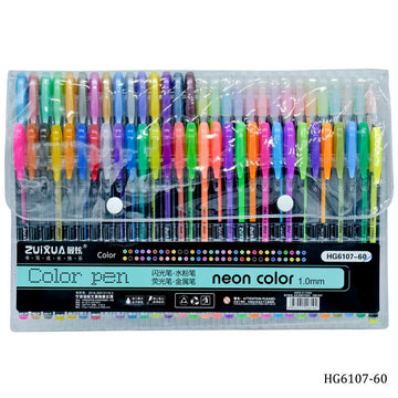 Glitter Pen Neon Color 1.0MM 60Pcs Set HG6107-60