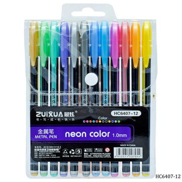 Metal Pen Neon Color 1.0MM 12Pcs Set HC6407-12