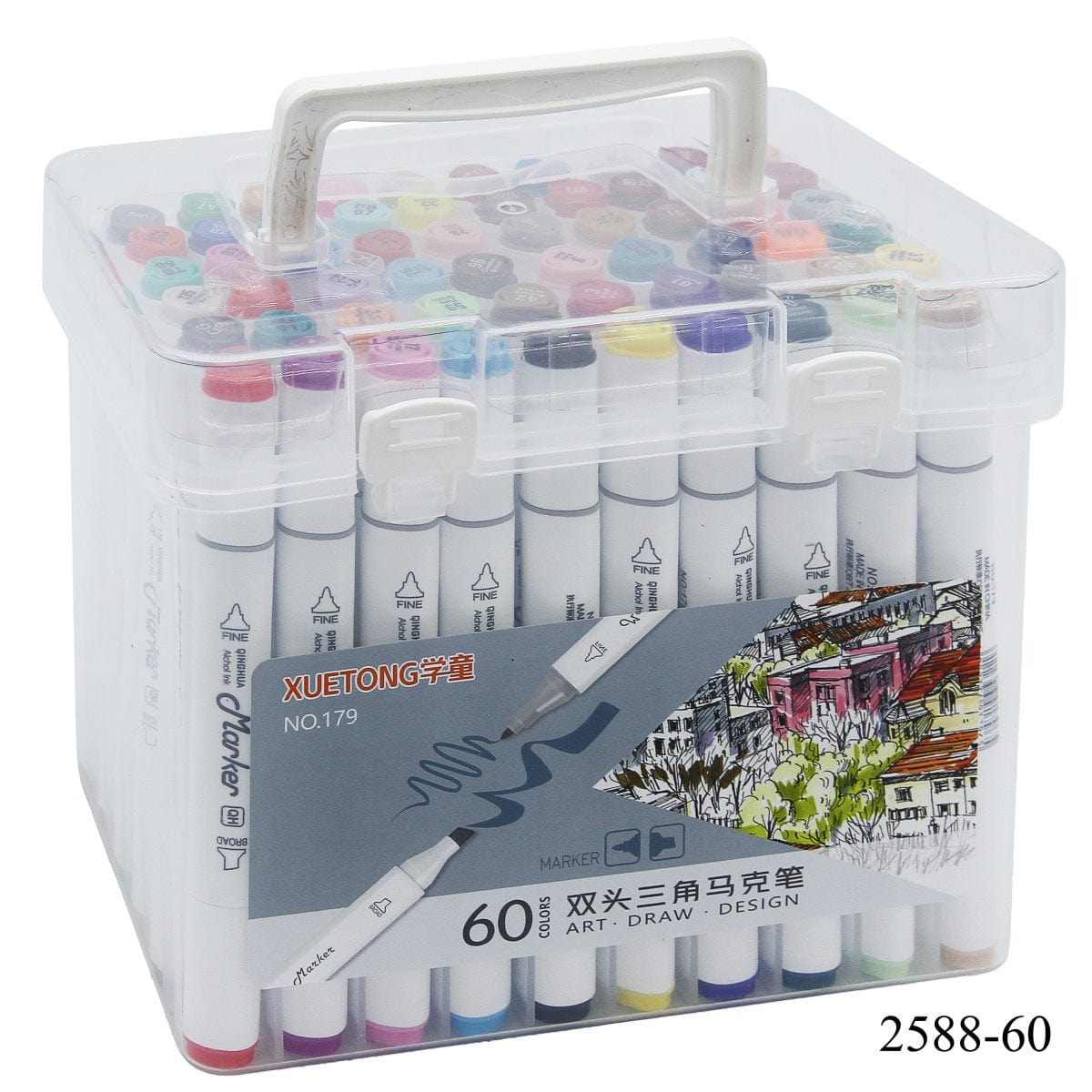 jags-mumbai Marker Create Masterpieces with Touch Marker 2in1 Pen Set - 60pcs 2588-60
