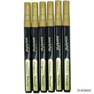 Metallic Marker Pen Gold Workpal | Add Some Shine to Your Art and Craft Projects D-4236GD (Contains 1 pen)