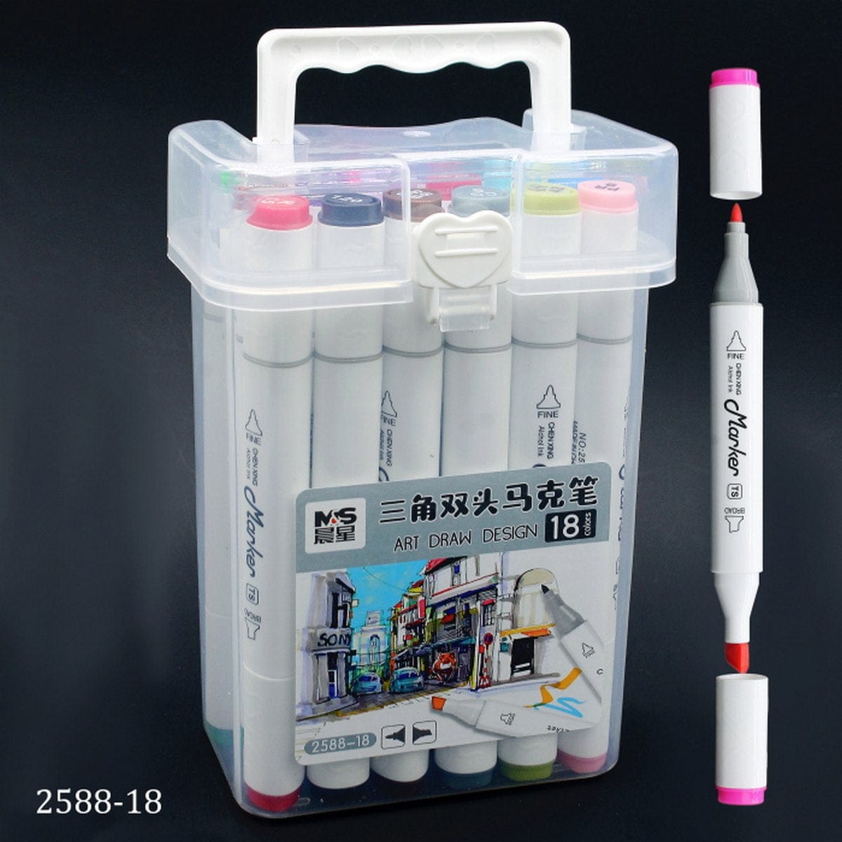 jags-mumbai Marker Touch Marker 2in1 Pen Set With Box 18pcs