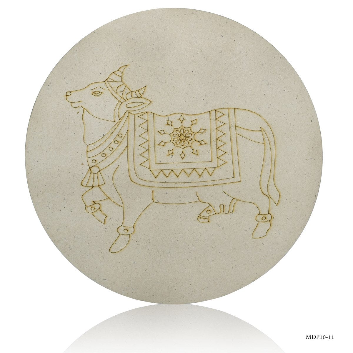 jags-mumbai MDF MDF DIY Cow round Painting Kit 10 Inch